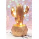 BUFFER® Led Işıklı Sevimli Kaktüs Dekoratif Masa Lambası Mini Biblo Gece Lambası-GOLD