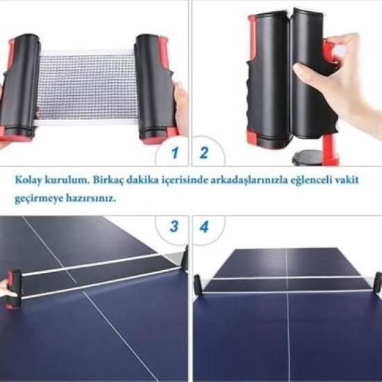 BUFFER® Teleskopik Taşınabilir Kaymaz Ping Pong Masa Tenisi Filesi Aparatı
