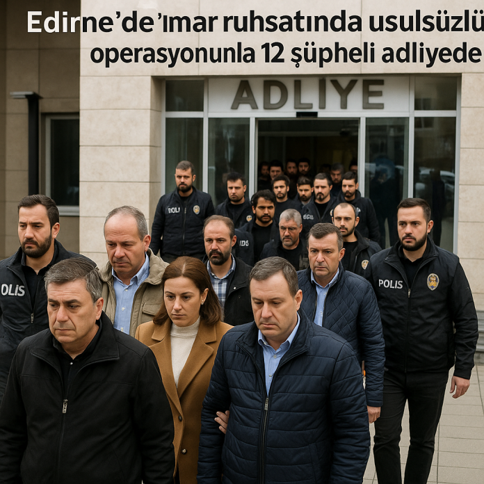 Edirne’de ‘imar ruhsatında usulsüzlük’ operasyonunda 12 şüpheli adliyede